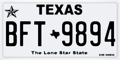 TX license plate BFT9894