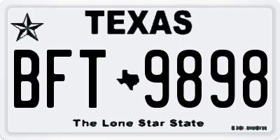 TX license plate BFT9898