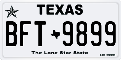 TX license plate BFT9899