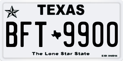 TX license plate BFT9900