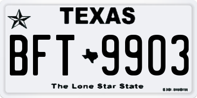 TX license plate BFT9903