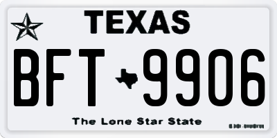 TX license plate BFT9906