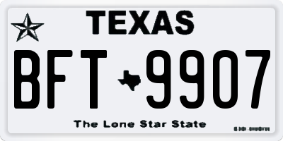 TX license plate BFT9907