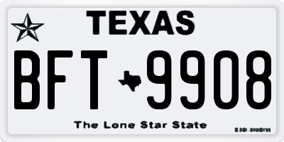 TX license plate BFT9908
