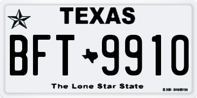 TX license plate BFT9910