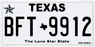TX license plate BFT9912