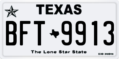 TX license plate BFT9913