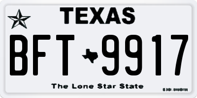 TX license plate BFT9917