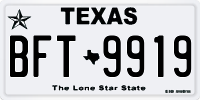 TX license plate BFT9919