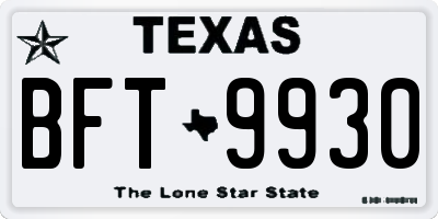 TX license plate BFT9930