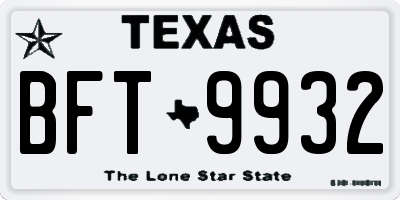 TX license plate BFT9932