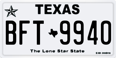 TX license plate BFT9940