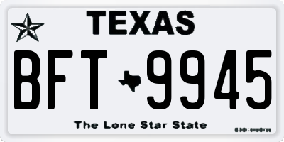 TX license plate BFT9945