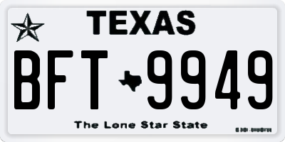 TX license plate BFT9949