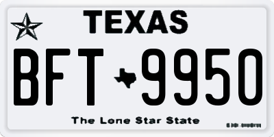 TX license plate BFT9950