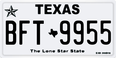 TX license plate BFT9955