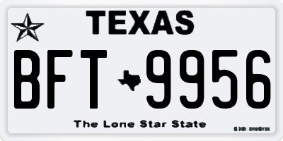 TX license plate BFT9956