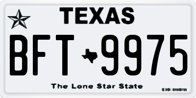 TX license plate BFT9975