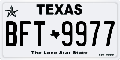 TX license plate BFT9977