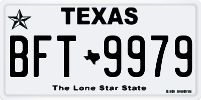 TX license plate BFT9979