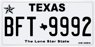 TX license plate BFT9992