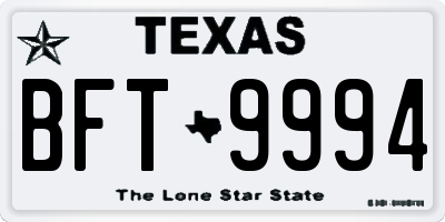 TX license plate BFT9994