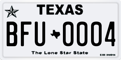 TX license plate BFU0004