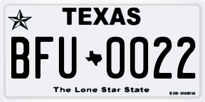 TX license plate BFU0022