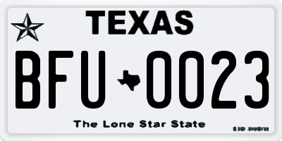 TX license plate BFU0023