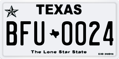 TX license plate BFU0024