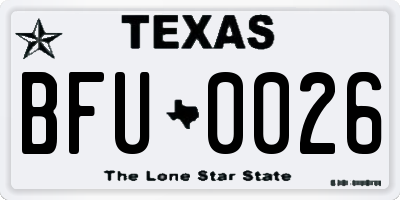 TX license plate BFU0026
