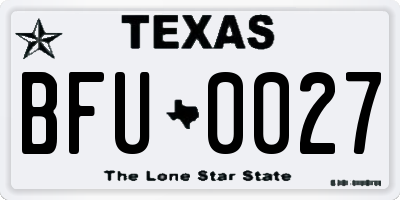 TX license plate BFU0027
