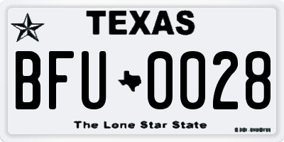 TX license plate BFU0028