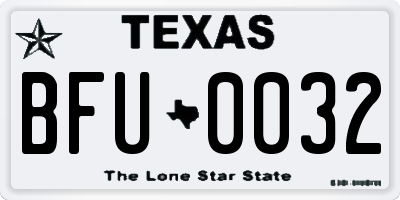 TX license plate BFU0032