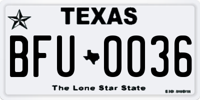 TX license plate BFU0036