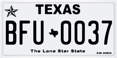 TX license plate BFU0037