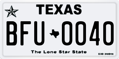 TX license plate BFU0040