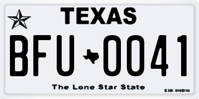 TX license plate BFU0041