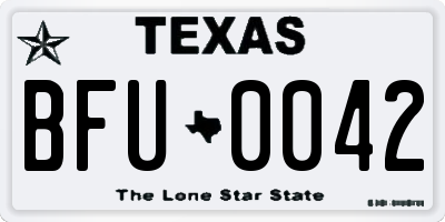 TX license plate BFU0042
