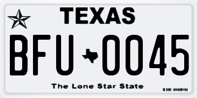 TX license plate BFU0045