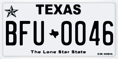 TX license plate BFU0046