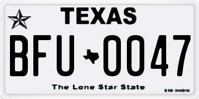TX license plate BFU0047