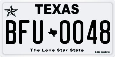 TX license plate BFU0048