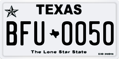 TX license plate BFU0050
