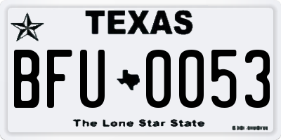 TX license plate BFU0053