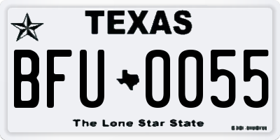 TX license plate BFU0055