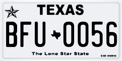 TX license plate BFU0056