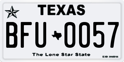 TX license plate BFU0057