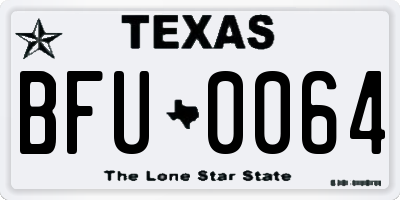 TX license plate BFU0064