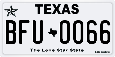 TX license plate BFU0066